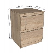 Приліжкова тумба Moreli T-225 Колір корпусу Антрацит, Колір фасадів Білий